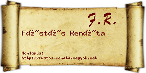Füstös Renáta névjegykártya